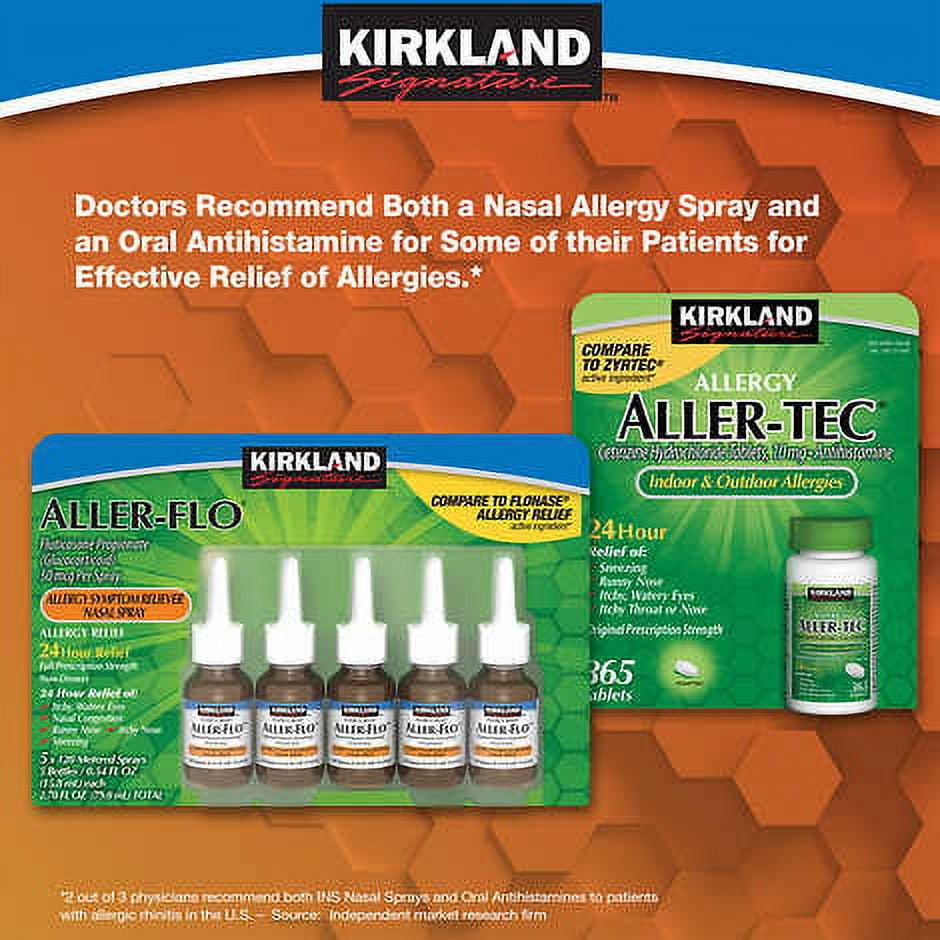 Aller-Flo Fluticasone Propionate (Glucorticoid) 5 bottles x 120 Metered Sprays .54 Fl OZ per bottle