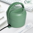 thumbnail image 2 of COOK WITH COLOR Round Electric Lunch Box Portable Food Warmer, 1.1L Capacity, Green, 2 of 5
