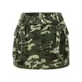 thumbnail image 4 of Women Cargo Camo Skirt Mini Y2K Flap Pockets Distressed Denim Skirts Slim Fit Jean Skirt Camouflage L, 4 of 7
