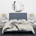 thumbnail image 3 of Designart "Minimalist Baseball Swing II" Sports Bedding Covert Set - Sport Baseball Grey Traditional Bed Set With 2 Shams, 3 of 6