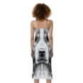 thumbnail image 2 of Black And White Drawing Beagle Print Slim Fit Midi Cami Dress, Dog Pet Lover Fashion Summer Maxi Sexy Casual Dress For Women, 2 of 4