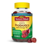 Nature Made Digestive Probiotics And Energy B12 Gummies, Probiotics For Women And Men, 50 Probiotic Gummies, 25 Day Supply Package May Vary