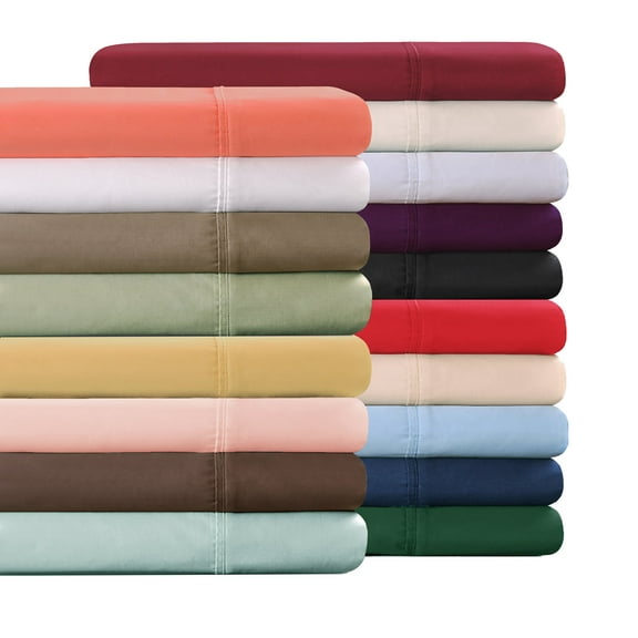 300-Thread Count 100% Egyptian Cotton Lightweight Solid Pillowcase Set White / Standard