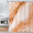 thumbnail image 2 of Orange Modern Shower Curtain, Orange Mix Gold Ombre Marble Texture Luxury Bathroom Curtain Waterproof Fabric Machine Washable with Hooks, 72" Wx84 L, 2 of 6