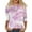 Pink, variant on DQRPSEETB Womens Summer Tops 3/4 Length Sleeve Womens Tops Floral Print Crew Neck Casual Basic Tee Fit Tunic Tops Blouse Summer 2024 T Shirts Womens Casual Tops XXL