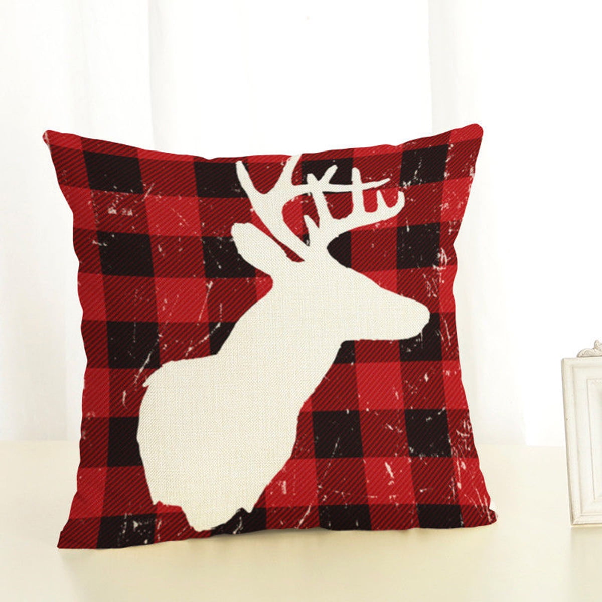 Christmas Pillow Covers 18 X18 Linen Throw Pillow Case Sofa Car