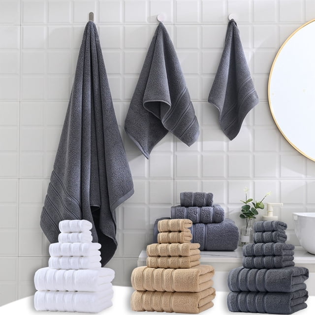 Juego de 6 Toallas de Baño Ligeras Muy Absorbentes de Secado Rápido para Uso Diario onlyliua