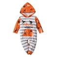 thumbnail image 1 of Gupgi Combinaison d'Halloween pour Tout-Petit, Barboteuse à Capuche à Manches Longues à Rayures Imprimées, 1 of 6