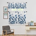 thumbnail image 4 of Kitchen Window Curtains Valance and Tier Set, Watercolor Blue Flowers on Wood Board Rod Pocket Tier Curtain Valance Set, Butterfly Floral Art Light Filtering Cafe Curtains for Bedroom Living Room, 4 of 9