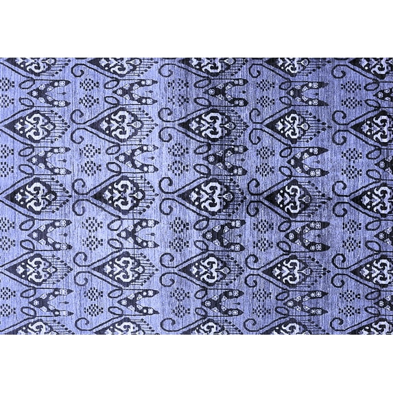 Ahgly Company Machine Washable Indoor Rectangle Abstract Blue Modern Area Rugs, 5' x 8'