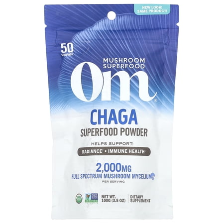 Om Mushrooms Superfood Powder Chaga 3.5 oz (100 g)