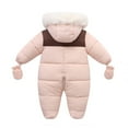 thumbnail image 3 of Hotiary Infant Baby Jumpsuit Outfit Toddler Snowsuit Winter Coat Fleece Hooded Romper Jumpsuit Boys Girls Onesie Warm Bodysuit for 6-24 Months, 3 of 8