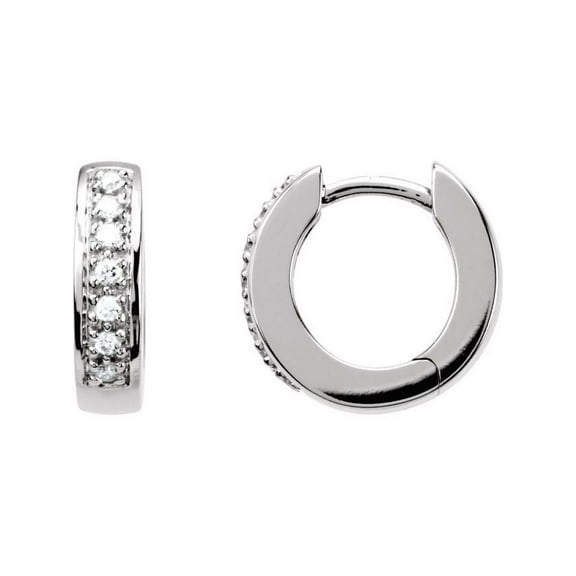 1/6 ct tw SI1 G-H Diamond Hoop Earrings in 14k White Gold