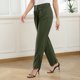 thumbnail image 4 of Pantalones De Color Puro Para Mujer, Pantalones De Cintura Alta, Sueltos, Informales, Elegantes, Con Botones De Color Puro, Cierre De Cremallera, Pantalones Plisados ​​con ANGGREK DE Verde XXL, 4 of 7