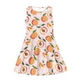 thumbnail image 3 of Yuyamidu Peach Print Sleeveless Dress for Girls 13-14T Skin Friendly Round Neck Tank Dresses Outdoor School Flared Dress Kids Toddler Beach Wear Sundress, 3 of 6