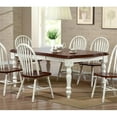 thumbnail image 3 of Bowery Hill Rectangle Extendable Dining Table Antique White/Chestnut Brown Wood, 3 of 7