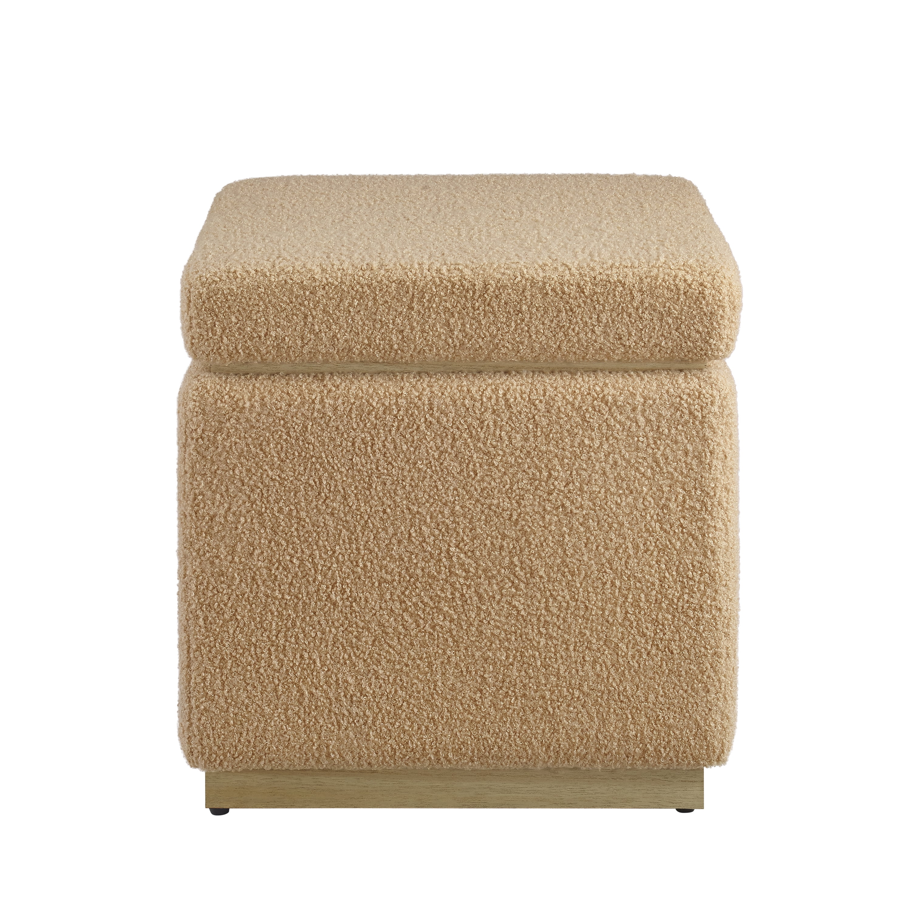 Linon Elta Square Storage Ottoman, Tan Sherpa