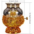 thumbnail image 5 of BAODELI Oil lamp Indoor use Glass Crystal Glass Lotus lamp Holder Household Buddha headlamp Kerosene lamp Ultra-Pure Paraffin lamp Oil Candle Holder Lantern, 5 of 8