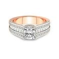 thumbnail image 3 of 1 Carat IGI Certified Cushion Shape Lab Grown Diamond Engagement Ring | 14K Rose Gold |Swirl Three Stone Halo Diamond Ring | FG-VS1-VS2 Quality Friendly Diamonds, 3 of 4