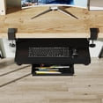 thumbnail image 4 of Small Keyboard Tray Under Desk .; X .; Small Size Keyboard Drawer with C Clamp-on Mount Easy to Install Pull Out Sliding Computer Keyboard Stand () (Wood), 4 of 6