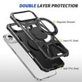 thumbnail image 4 of Case for iPhone Air 6.5" with 360° Spin Magnetic Stand Ring Holder, Compatible with MagSafe, 16FT Mil-Grade Shockproof Dropproof Tough Rugged Protective Case Cover,Black,For iPhone Air, 4 of 8