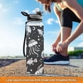 thumbnail image 6 of Jellyfish Starfish Conches Sports Water Bottle Portable Travel Mug 32oz BPA Free Leak Proof Straw Transparent Tritan for Gym Yoga Cycling Camping, 6 of 7