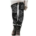 thumbnail image 2 of Leesechin Leggings For Women Spider Web Print High Waist Stretchy Warm Thermal Pants Elastic Yoga Long Pants Fitness Running Tights Pants, 2 of 5