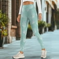 thumbnail image 4 of Renewold Flower Mint Green Violet Yoga Leggings for Women with Pockets Stretchy Fashion Exercise Yoga Pants High Waisted Full Length Graphic Pants for Running Cycling Yoga, S, 4 of 8