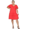 thumbnail image 1 of White Mark Robe à Manches Courtes Col en V pour Femmes Grande Taille, 1 of 6