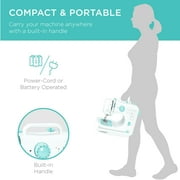 Best Choice Products 6V Portable Sewing Machine, 42-Piece Beginners Kit w/ 12 Stitch Patterns - Teal/White