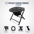 thumbnail image 2 of Kunida Designs Portable Camping Toilet Chair with Bucket - Folding Bedside Commode - Lightweight Foldable Outdoor Porta Potty for Adults - Stainless Steel - 14.5 Inches Tall, 2 of 7
