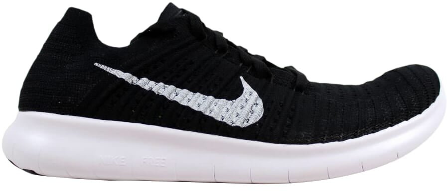 nike free flyknit black and white