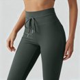 thumbnail image 4 of NOLDARES Women’s Flare Leggings High Waisted Bootcut Yoga Pants Tummy Control Seamless Flared Bell Bottom Workout Gym Pants(L040-Gray), 4 of 8