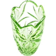 Bohemia Crystal AU52628 11 Flowers Vase Flora. Lead-Free Crystal, Green