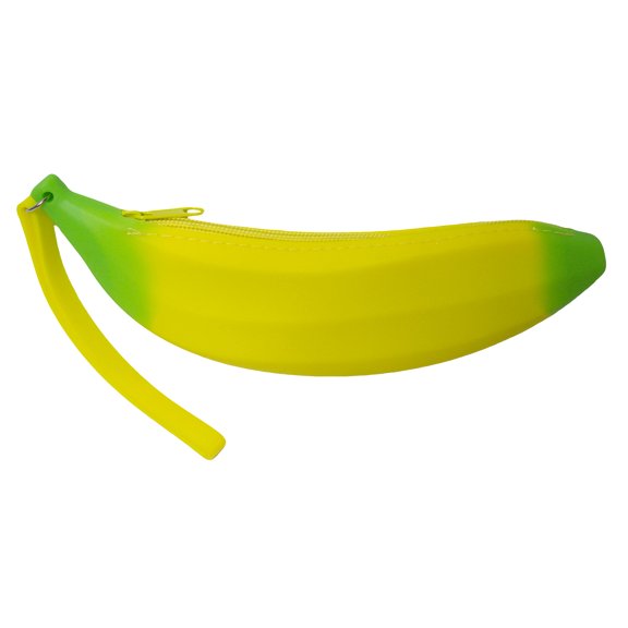 8 inch Silicone Zippered Banana Coin Purse Wristlet
