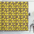 thumbnail image 1 of Ambesonne Floral Shower Curtain, Vintage Yellow Poppy Flowers, 69"Wx70"L, Yellow Dark Warm Taupe, 1 of 3