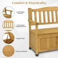 thumbnail image 5 of IVV Wooden Outdoor Storage Bench Large Deck Box, 44inch Entryway Storage Bench w/Backrest and Armrest for Patio Garden Balcony Yard (Yellow), 5 of 8