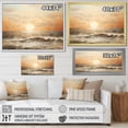 thumbnail image 4 of Designart "Horizon Bathed In Beige And Gold Beach Sunset" Coastal Sunset Floater Framed Wall Art Living Room, 4 of 5