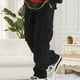 thumbnail image 1 of Pantalones largos para hombre, moda informal, cómodos, sólidos, con bolsillos, con cordón ajustable, pantalones regulares de poliéster para hombre., 1 of 7