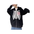 thumbnail image 2 of Yuemengxuan Women Full Zip Hoodies, Long Sleeve Heart Skeleton Print Loose Sweatshirts, 2 of 9