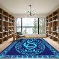 thumbnail image 2 of ODIKA 8x10 Machine Washable Non-Slip Area Rug, Mythic Snake Emblem Design with Intricate Curved Bands High Traffic Rug, Blue, 913832, 2 of 7