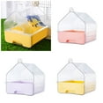 thumbnail image 2 of Parrots Bird Bath Cage Accessory Clear Spacious Bathtub with Convenient Drawer for Cockatiels Parakeets and Conures, 2 of 9