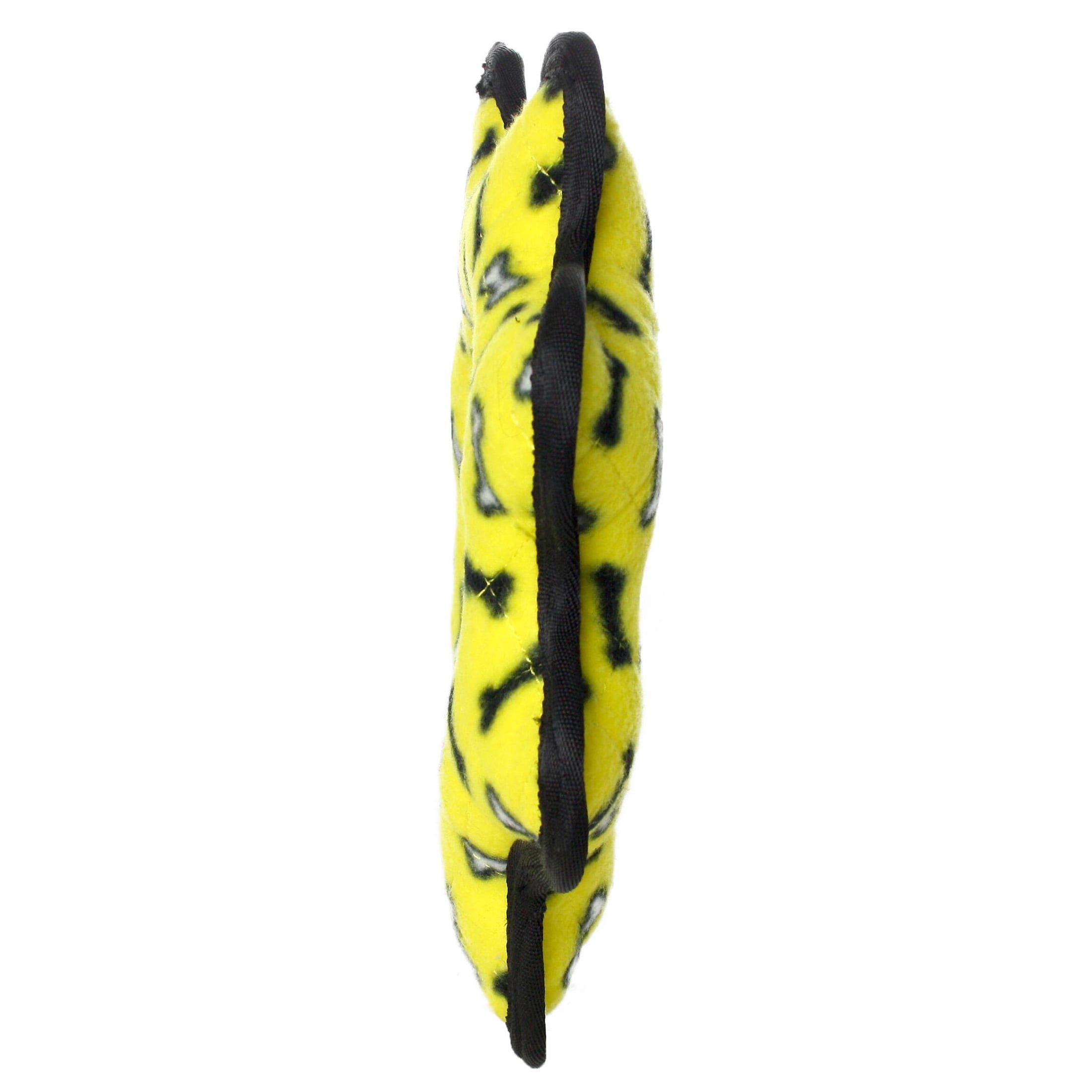 Tuffy Ultimate Gear Ring Yellow Bone Durable Plush Squeaky Dog Toy