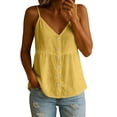 thumbnail image 2 of Women's Casual Sleeveless V-Neck Solid Color Shirt Top for Spring and Summer, 2 of 6