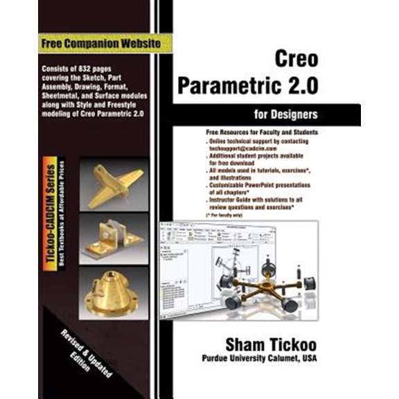 Pre-Owned Creo Parametric 2.0 for Designers Paperback Cadcim Technologies, Prof. Sham Tickoo Purdue Univ.