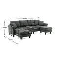 thumbnail image 4 of ARCTICSCORPION U-Shaped Sectional Sofa, Charcoal Grey Linen with Chaise and Ottoman, 108.6 inch, 4 of 7