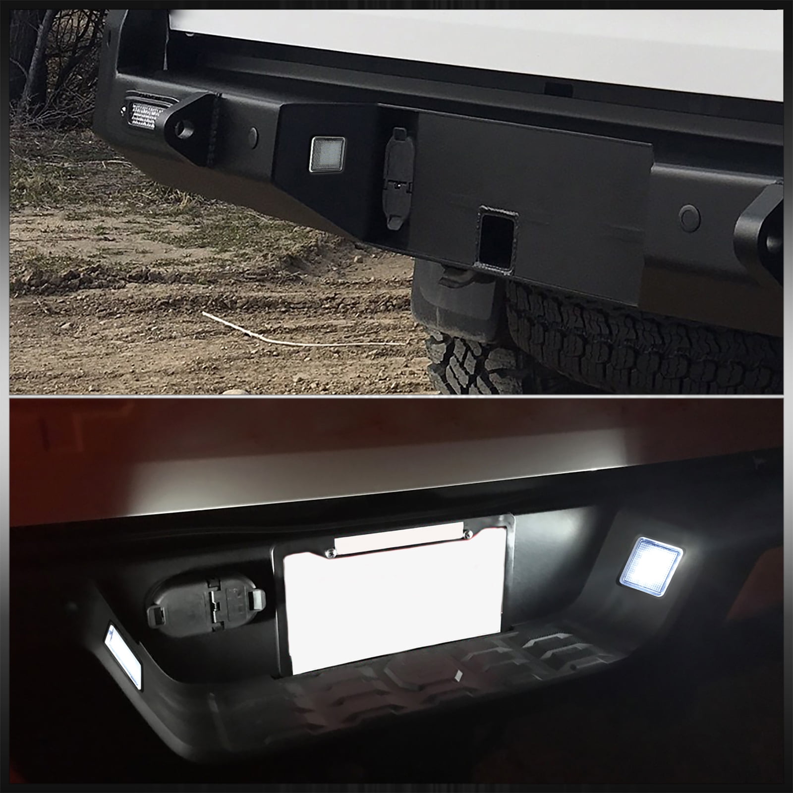 AJP Distributors White SMD LED Rear Bumper License Plate Lights Lamps Compatible/Replacement For Toyota Tacoma / Tundra 2014 2015 2016 2017 2018 2019 2020 2021 2022 2023 14 15 16 17 18 19 20 21 22 23