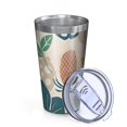 thumbnail image 2 of 16oz Tumblers Beige Pioneer Flower and Leaf Pattern Stainless Steel Vacuum Insulated Double Wall Travel Tumbler Cups Mug with Lid and Straw,Cleaning Brush for Coffee,Tea, 2 of 4