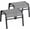 Gray, variant on 2 Pack Stackable Outdoor Ottomans, Textilene Foot Stool with Metal Frame, Gray