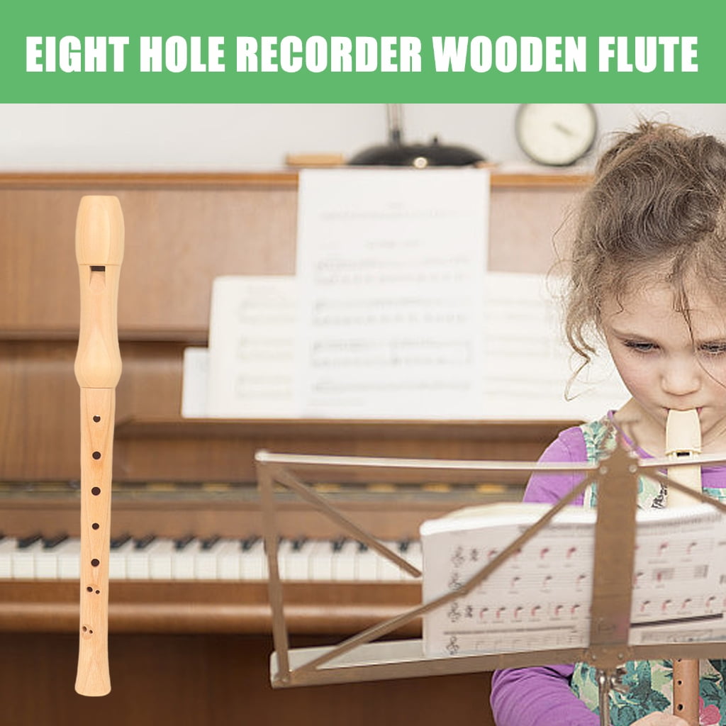 ROZYARD Soprano Recorder 8 Hole Wood Recorder German British Fingering Treble Flute with Cleaning Rod and Carry Box Set